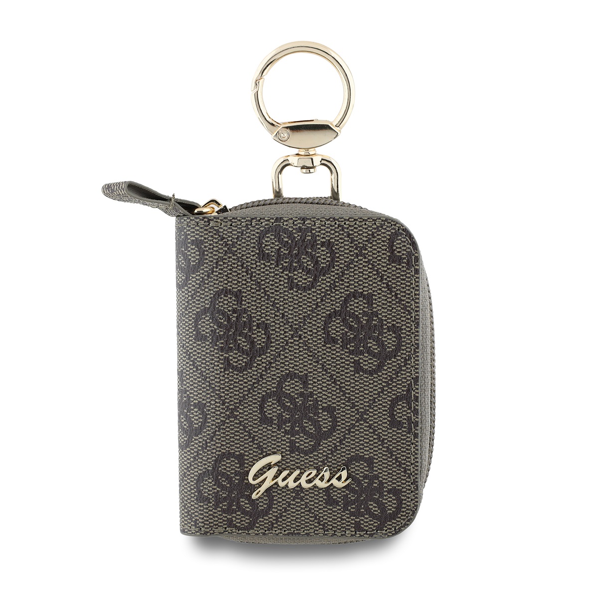 Klíčenka Guess PU 4G Script Logo Brown