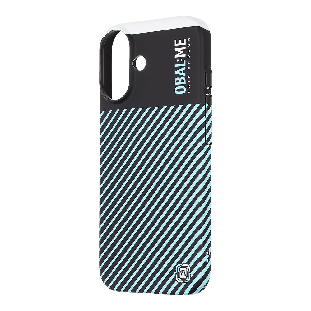 Zadní kryt OBAL:ME Flossy Stripes pro Apple iPhone 16 Black/Sky Blue