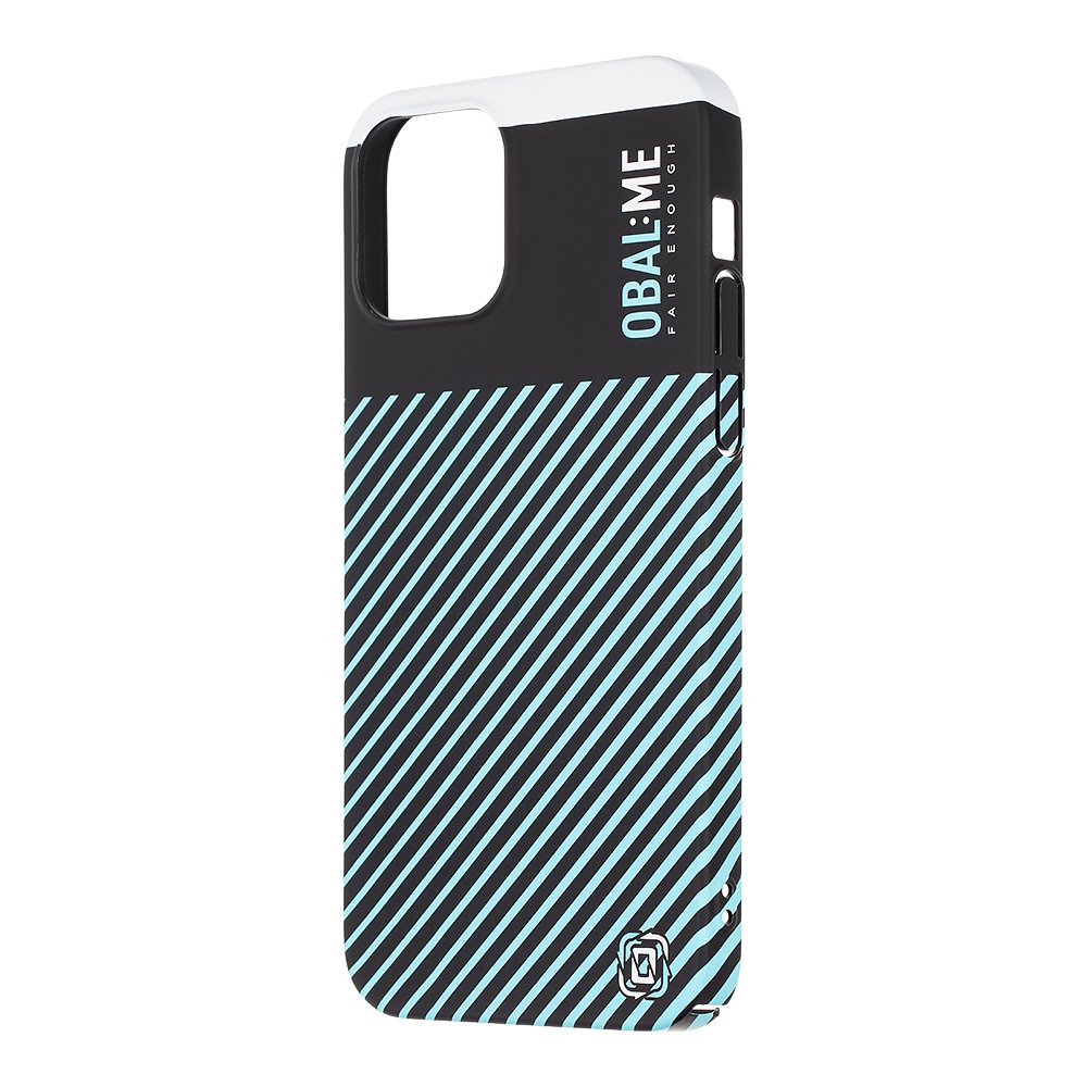 Zadní kryt OBAL:ME Flossy Stripes pro Apple iPhone 12-12 Pro Black/Sky Blue