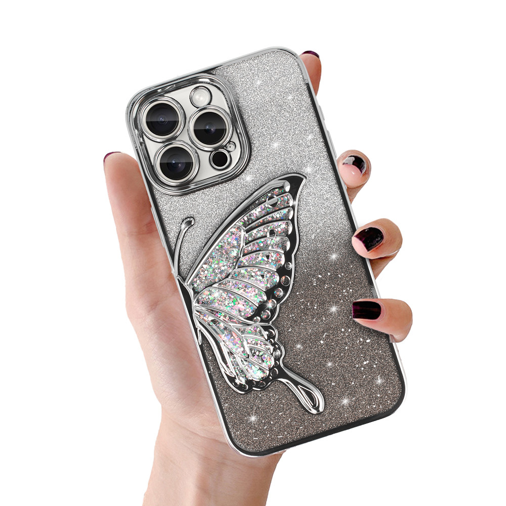 Zadní kryt Tel Protect Butterfly Water pro iPhone 11 stříbrný