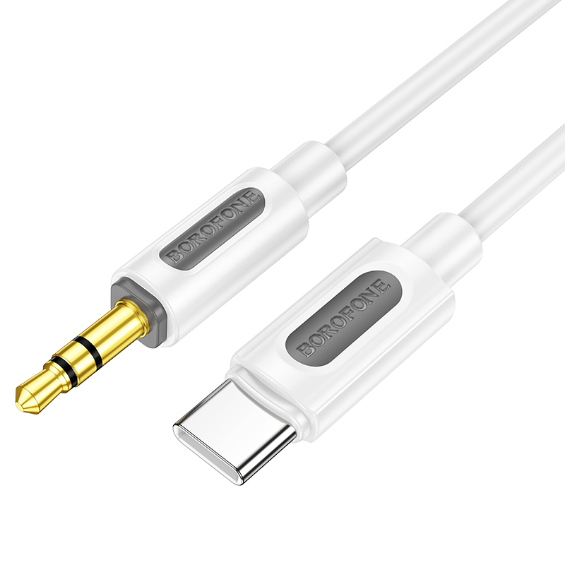 Kabel Borofone BL20 jack 3,5 mm USB-C 1m bílý