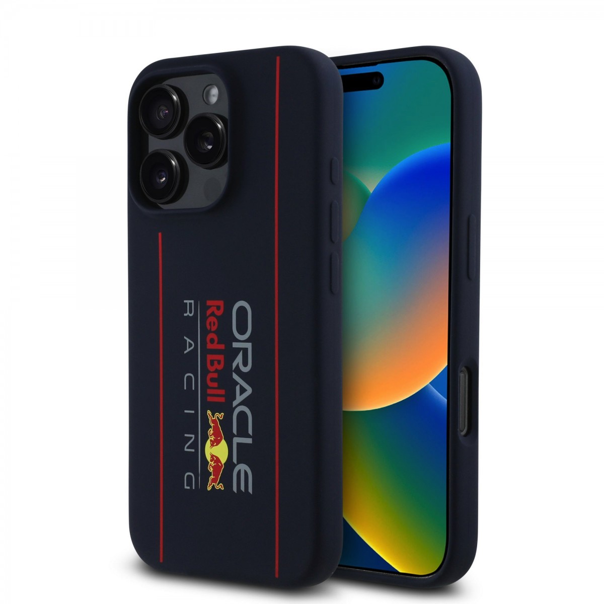 Zadní kryt Red Bull Silicone Vertical Logo MagSafe pro iPhone 16 Pro Max Navy