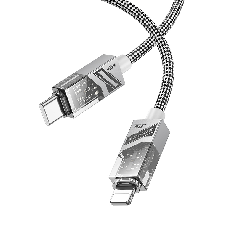 Datový kabel Borofone BU42 Octavia USB-C - Lightning 27W 1,2 m šedý