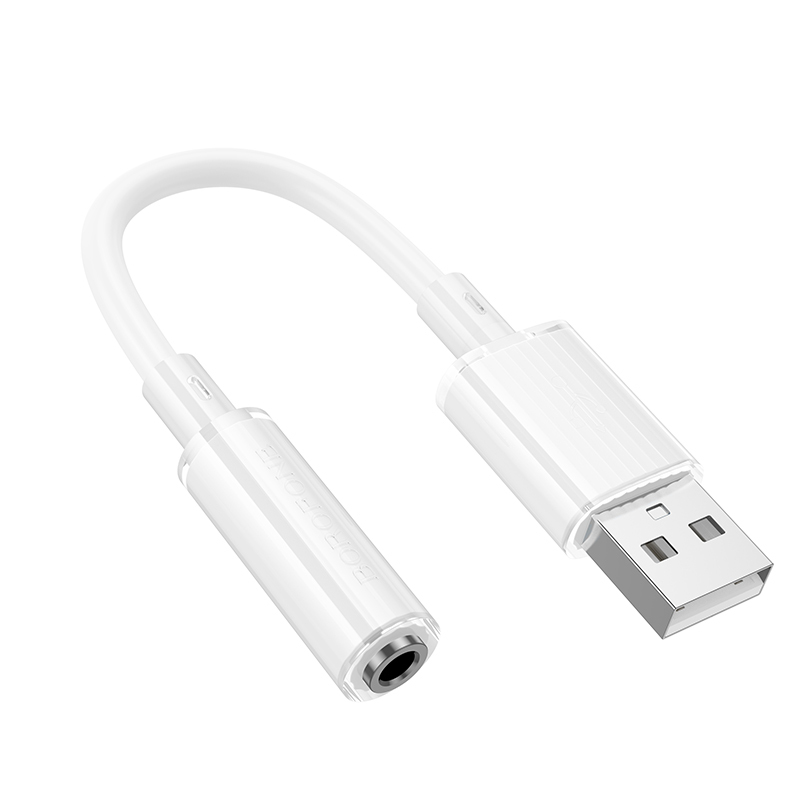 Adaptér Borofone BV22 Lemon - USB-A - jack 3,5 mm bílý