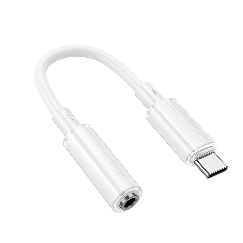 Adaptér Borofone BV22 Lemon USB-C - jack 3,5 mm bílý