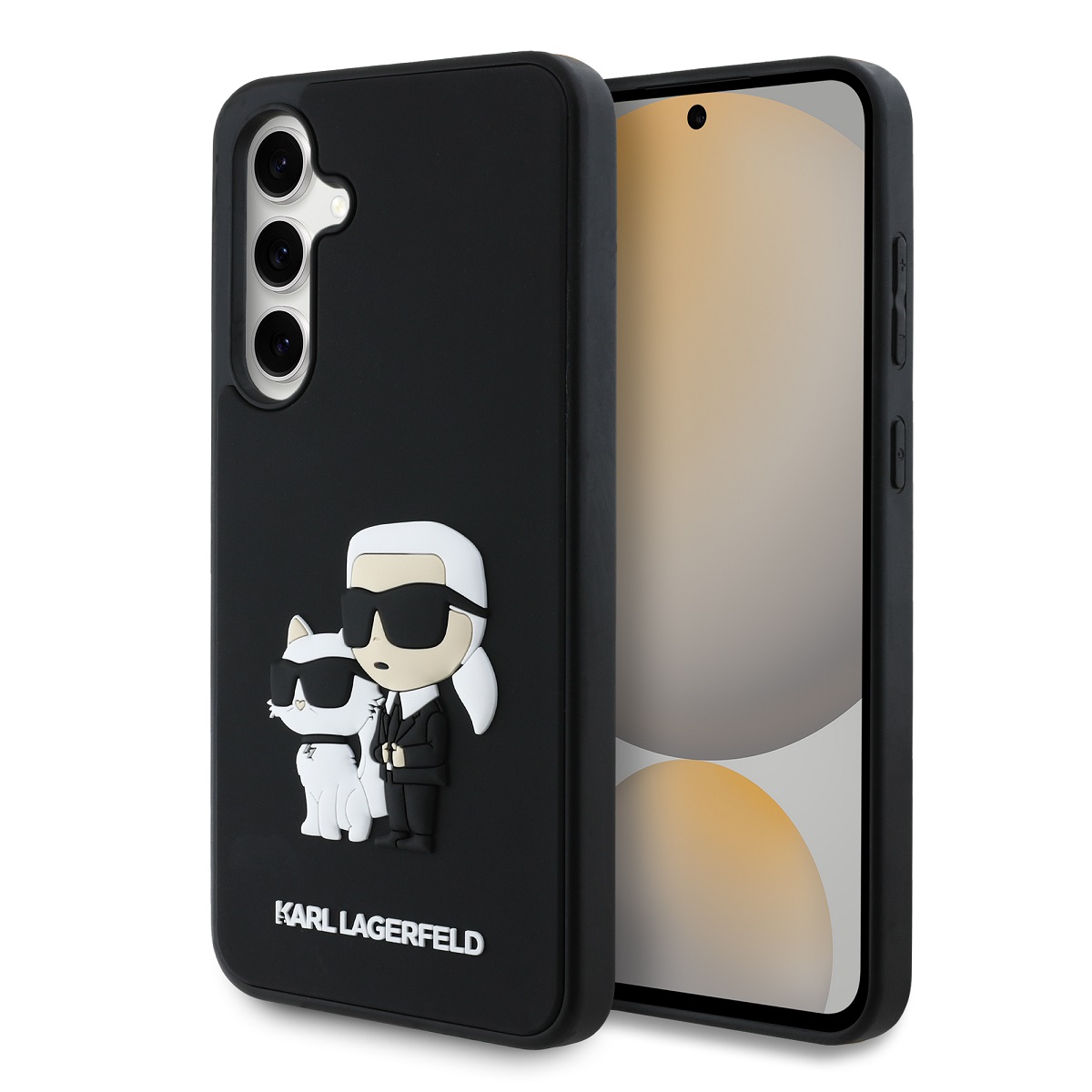 Zadní kryt Karl Lagerfeld 3D Rubber Karl and Choupette pro Samsung Galaxy S24 FE Black