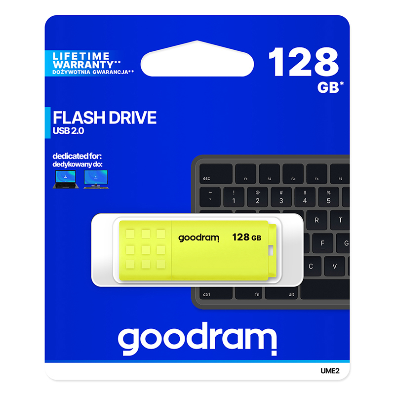 Flash disk GOODRAM UME2 128GB USB 2.0 žlutý