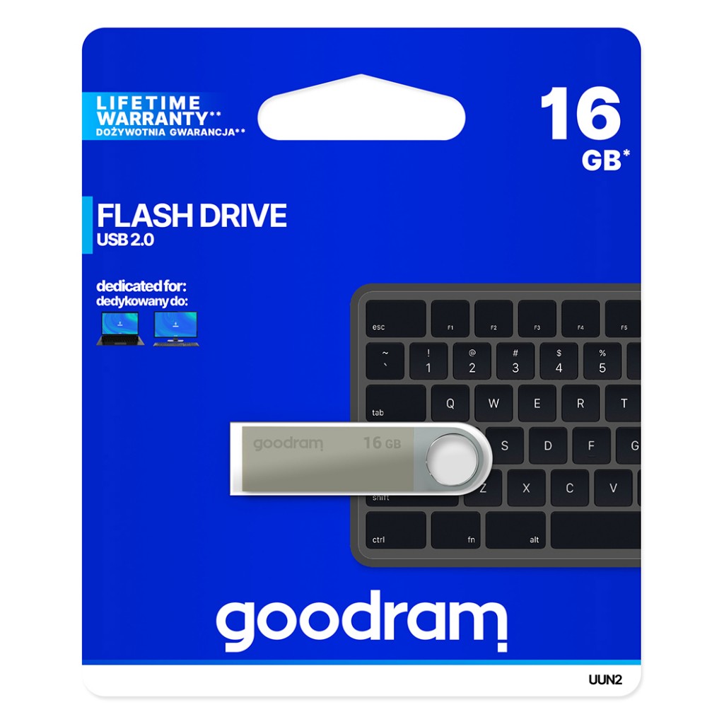 Flash disk GOODRAM UUN2 16GB USB 2.0 stříbrný