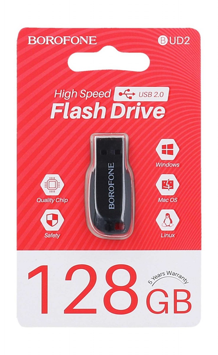 Flash disk značky Borofone BUD2 128GB černý