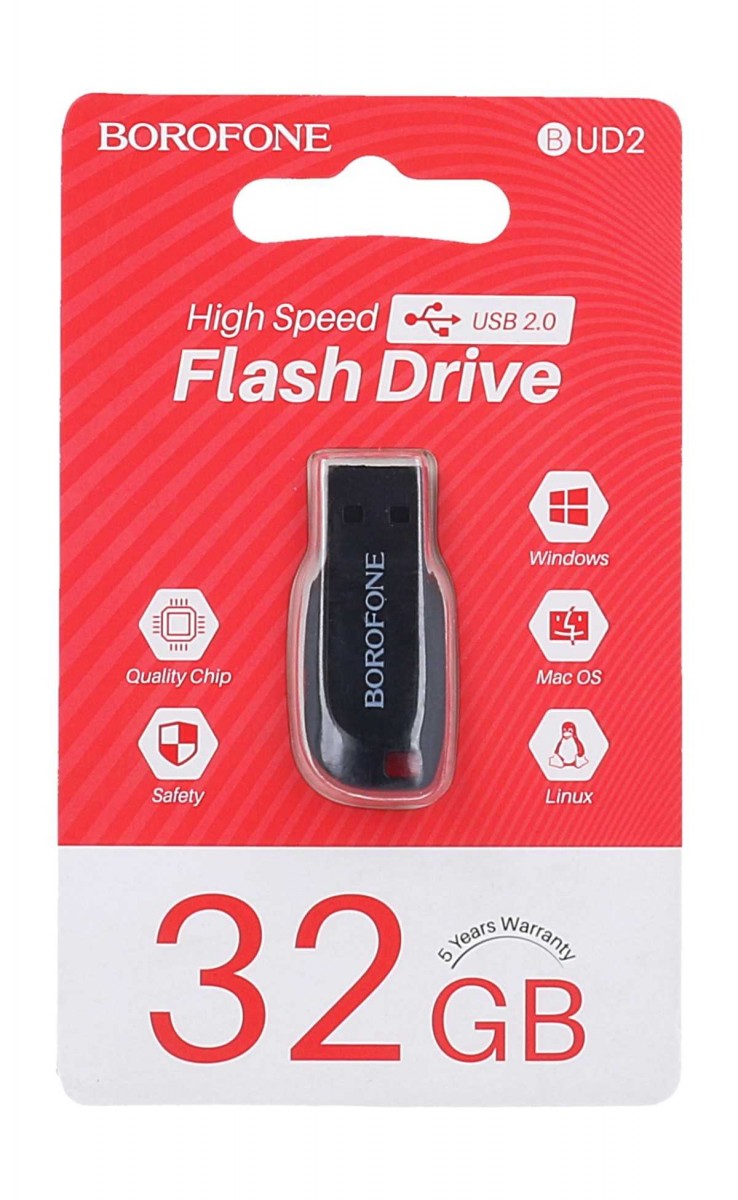 Flash disk značky Borofone BUD2 32GB černý