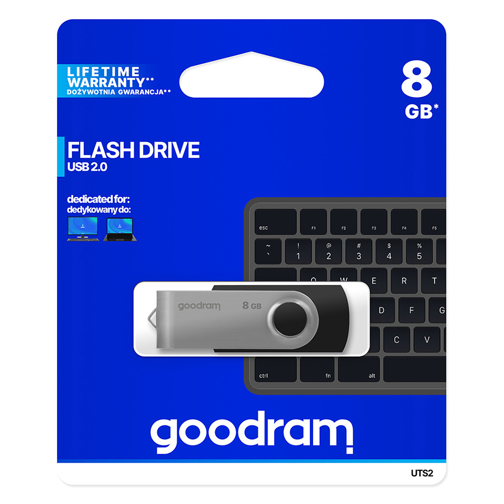 Flash disk GOODRAM UTS2 8GB černo-stříbrný